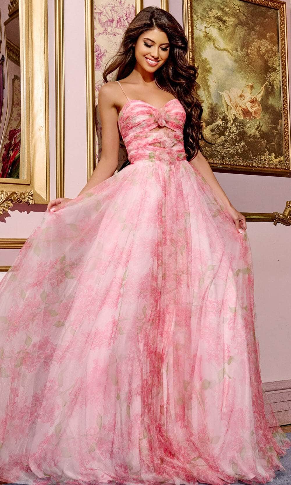 Jovani 40402 - Floral Cutout Prom Dress - detail view