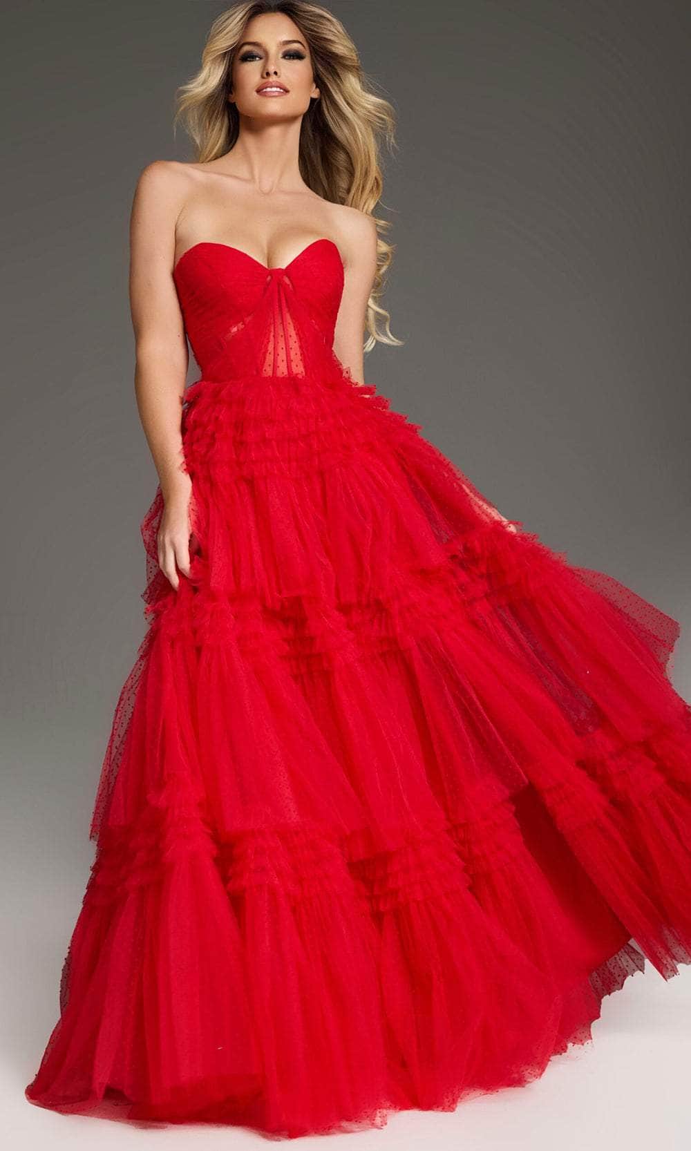 Jovani 40466 - Tiered Ruffle Prom Dress - designer prom dress at Silhouette Dresses