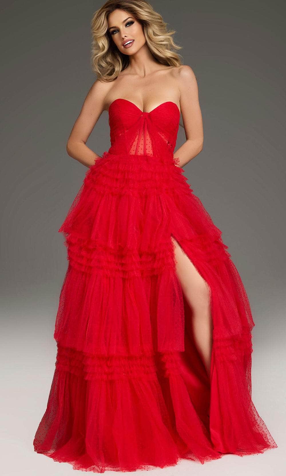 Jovani 40466 - Tiered Ruffle Prom Dress - back view