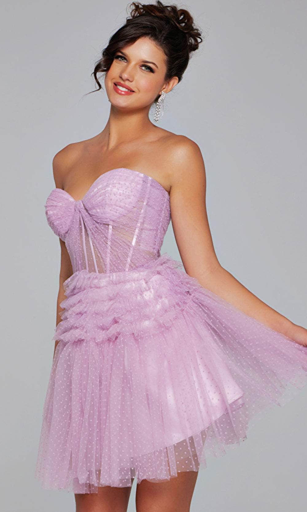 Jovani 40467 - Sweetheart Ruffled A-Line Cocktail Dress - back view