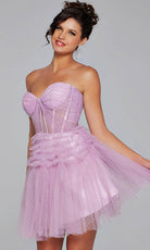 Jovani 40467 - Sweetheart Ruffled A-Line Cocktail Dress - back view