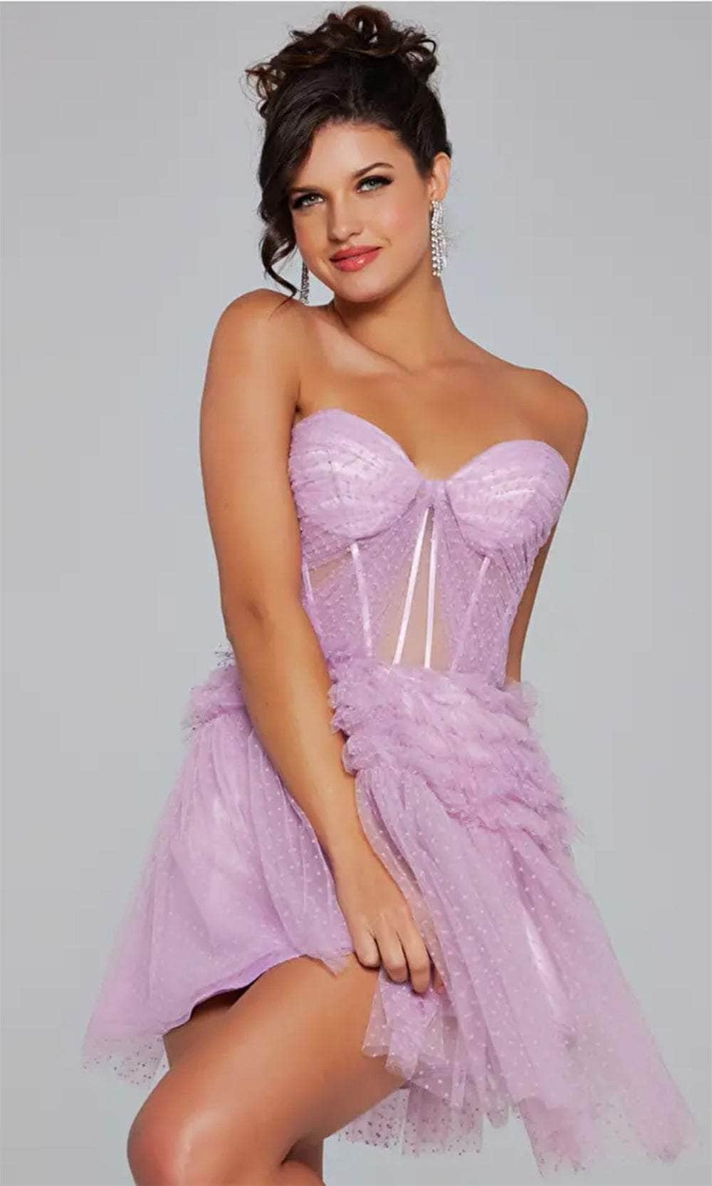 Jovani 40467 - Sweetheart Ruffled A-Line Cocktail Dress - detail view