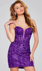 Jovani 40498 - Embroidered Sheath Cocktail Dress - view 5