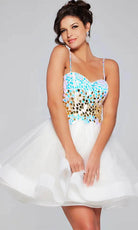 Jovani 40516 - Sleeveless Layered A-Line Cocktail Dress - back view