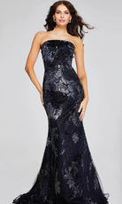 Jovani 40604 - Sequin Embellished Strapless Prom Gown - detail view
