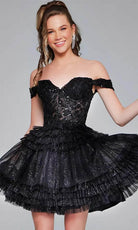 Jovani 40612 - Embellished Corset Cocktail Dress - view 4