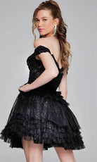 Jovani 40612 - Embellished Corset Cocktail Dress - back view