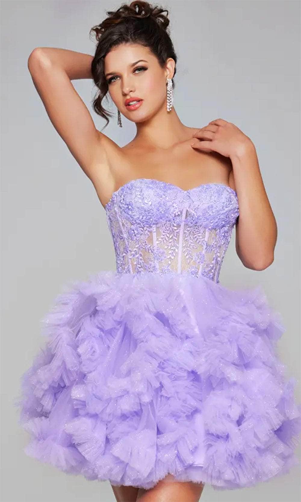 Jovani 40628 - Ruffle Detailed Cocktail Dress - view 5
