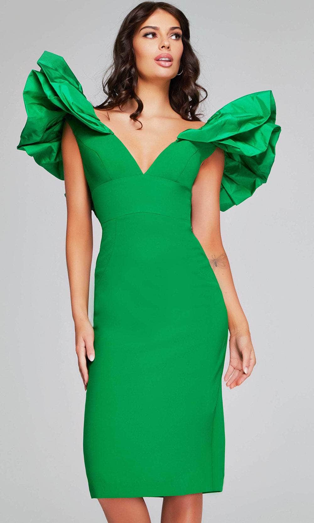 Jovani 40662 - Ruffle Sleeve Cocktail Dress - back view