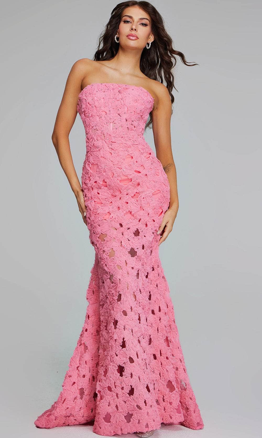 Jovani 40744 - Floral Lace Evening Gown - view 7