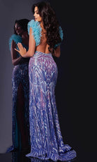 Jovani 40761 - Ruffled Ombre Prom Dress - back view