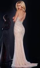 Jovani 40820 - Crisscross Back Beaded Prom Gown - back view
