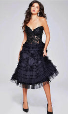 Jovani 40854 - Beaded Strapless Knee-Length Dress - designer cocktail dress at Silhouette Dresses