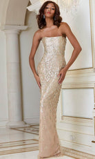 Jovani 40887 - Straight-Across Neck Column Prom Gown - back view