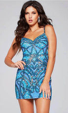 Jovani 40916 - V-Neck Sleeveless Cocktail Dress - designer cocktail dress at Silhouette Dresses