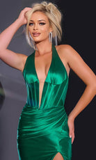 Jovani 41012 - Satin Halter Prom Dress - view 4