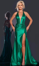 Jovani 41012 - Satin Halter Prom Dress - detail view