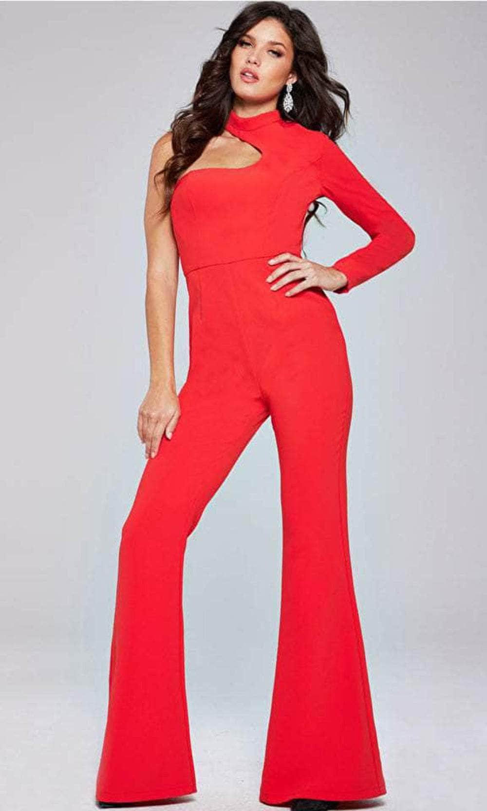 Jovani 41052 - One-Shoulder High Neck Jumpsuit - designer formal jumpsuit at Silhouette Dresses