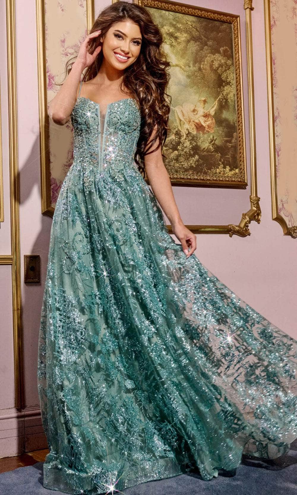 Jovani 42199 - Lace Embroidered Prom Dress - view 7