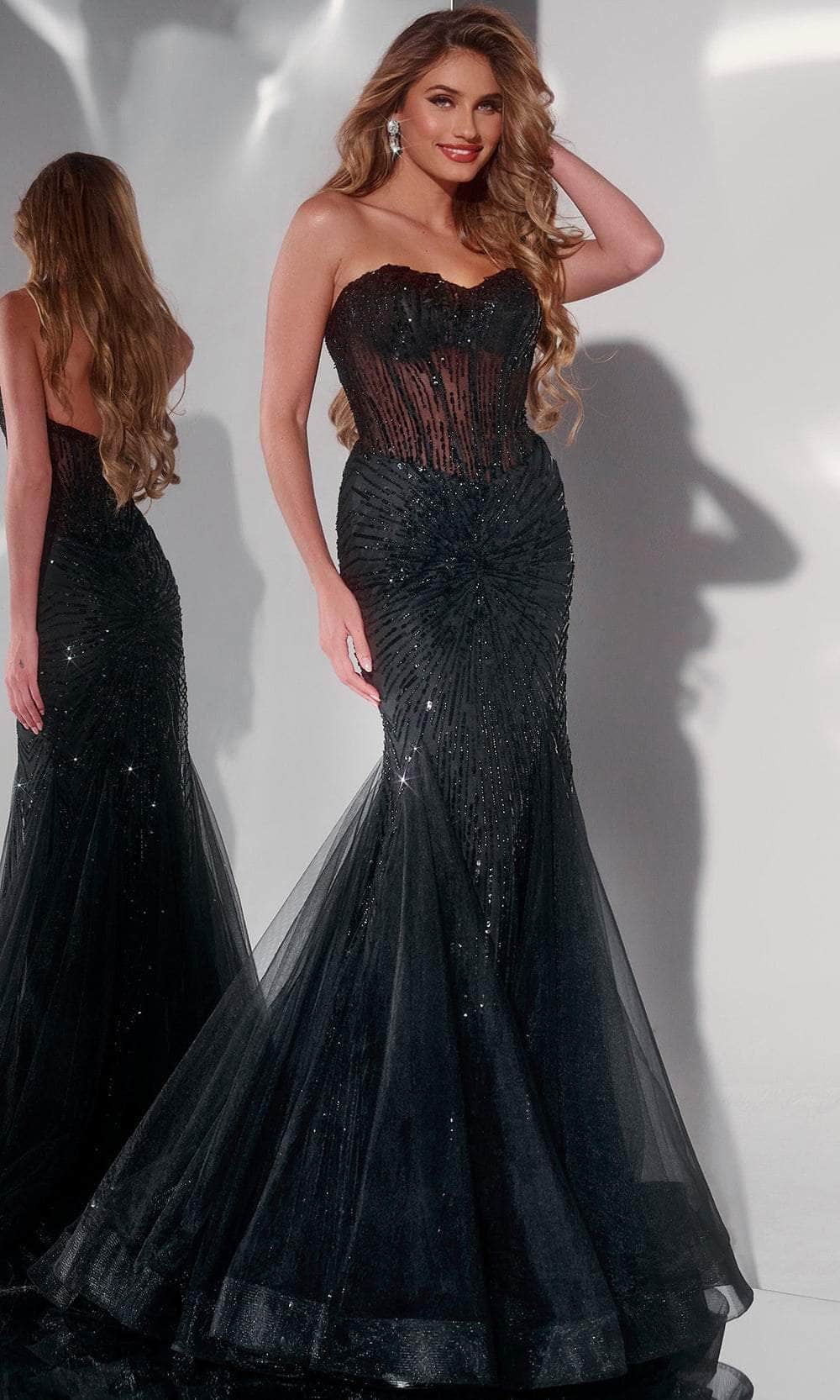 Jovani 42217 - Beaded Trumpet Prom Dress - designer prom dress at Silhouette Dresses