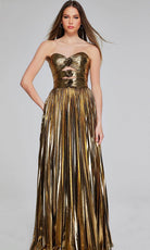 Jovani 42335 - Metallic Cutout Evening Gown - detail view