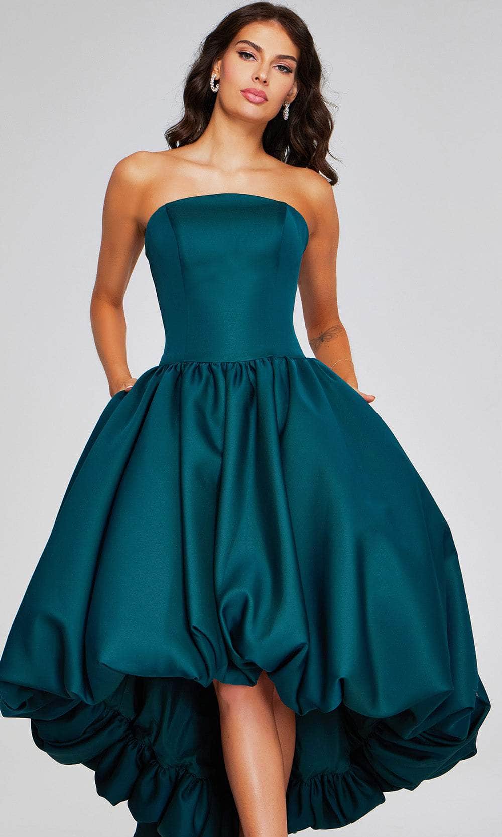 Jovani 42345 - Strapless Bubble Hem Evening Dress - back view