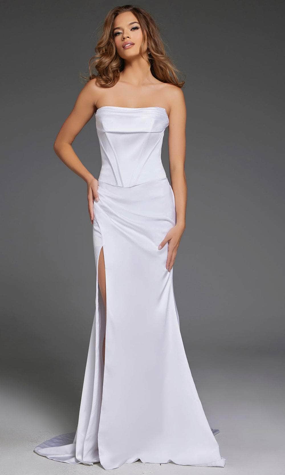 Jovani 42355 - Draped Satin Prom Dress - designer prom dress at Silhouette Dresses