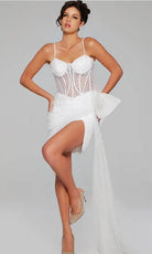 Jovani 42368 - Asymmetric Hem Sheath Cocktail Dress - detail view