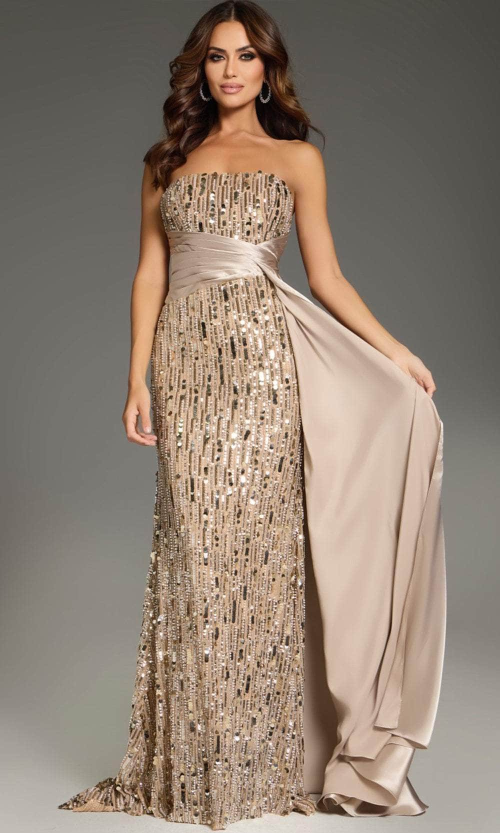 Jovani 42427 - Strapless Sequin Evening Gown - designer evening gown at Silhouette Dresses