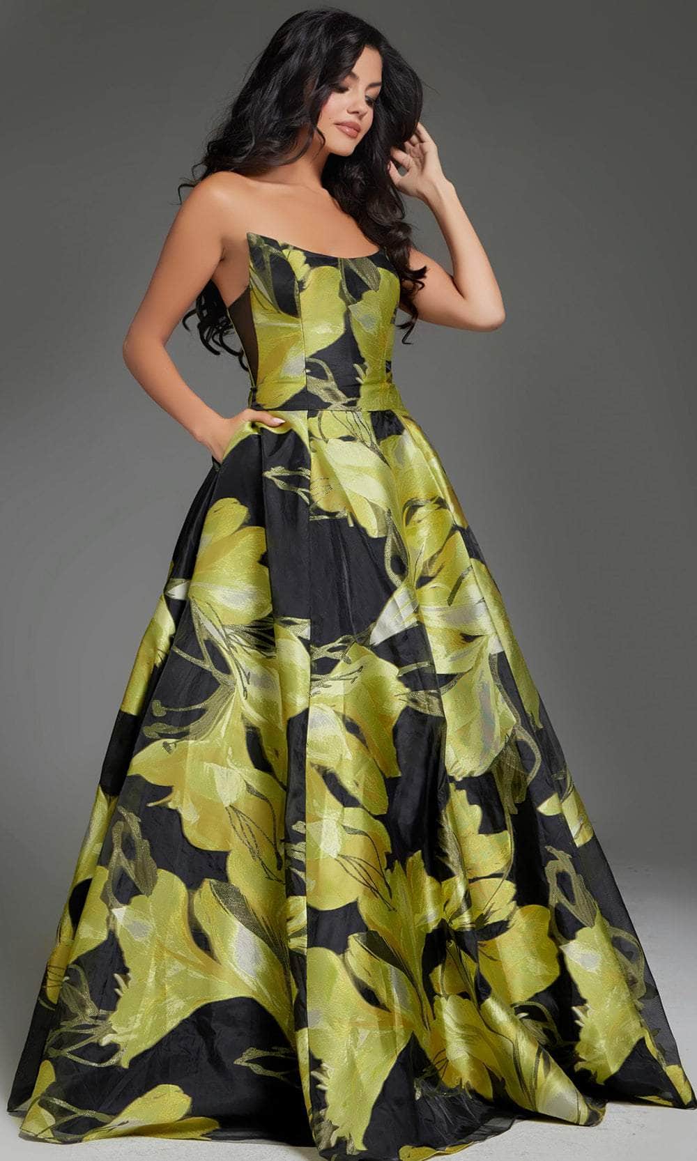 Jovani 42435 - Scoop Neck Strapless Prom Gown - view 4