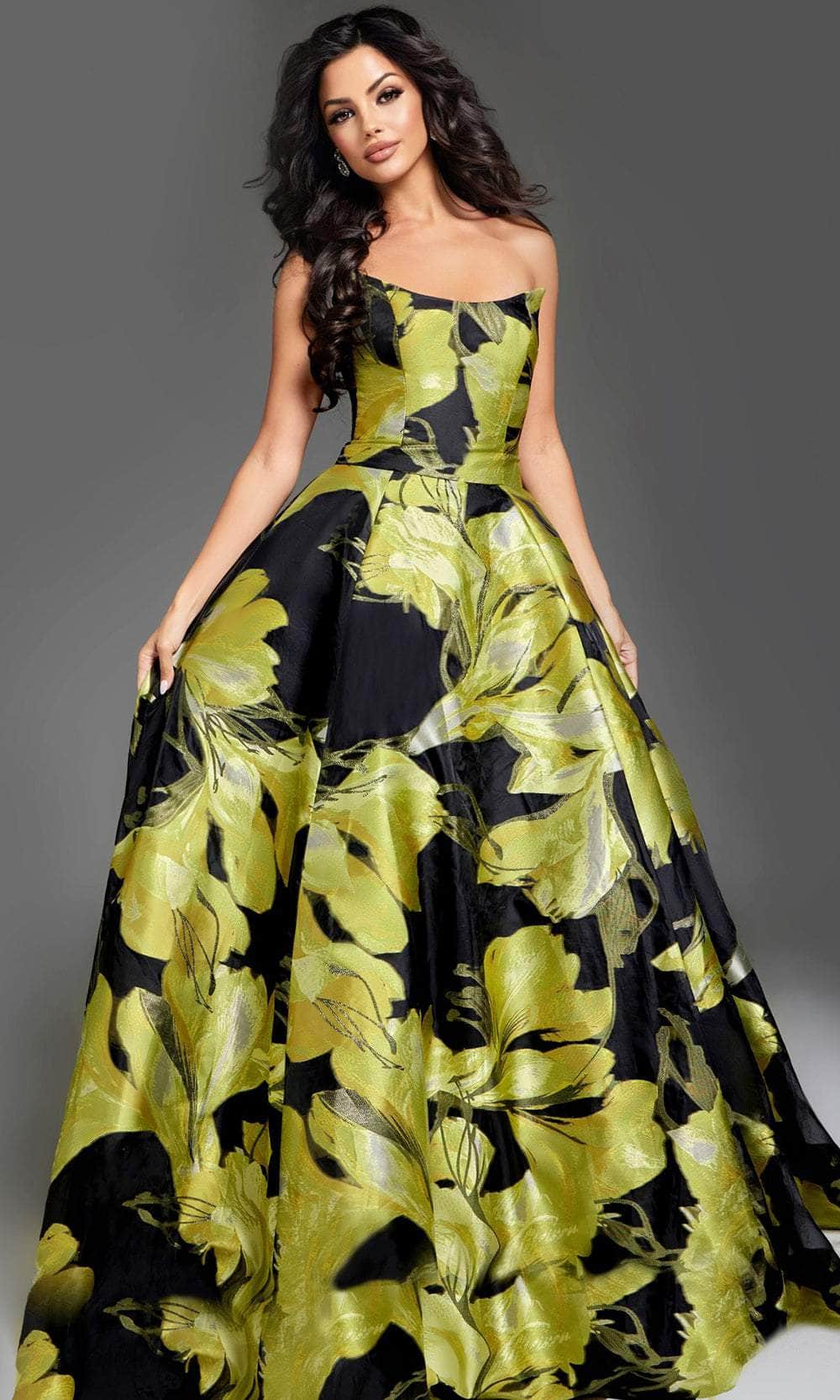 Jovani 42435 - Scoop Neck Strapless Prom Gown - designer formal gown at Silhouette Dresses