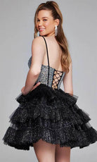 Jovani 42457 - Fitted One-Sleeve Cocktail Dress - back view