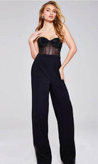 Jovani 42466 - Beaded Corset Bodice Jumpsuit - detail view