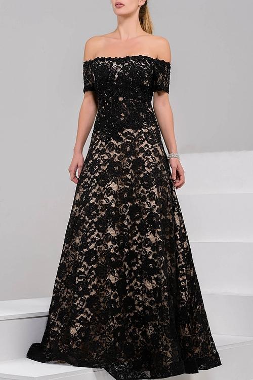 Jovani - 42828 Off-Shoulder Lace Ballgown - designer prom dress at Silhouette Dresses
