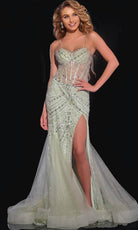 Jovani 43189 - Sheer Bodice V-Neck Prom Gown - designer prom dress at Silhouette Dresses