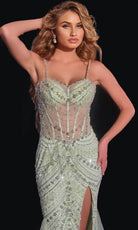 Jovani 43189 - Sheer Bodice V-Neck Prom Gown - view 4
