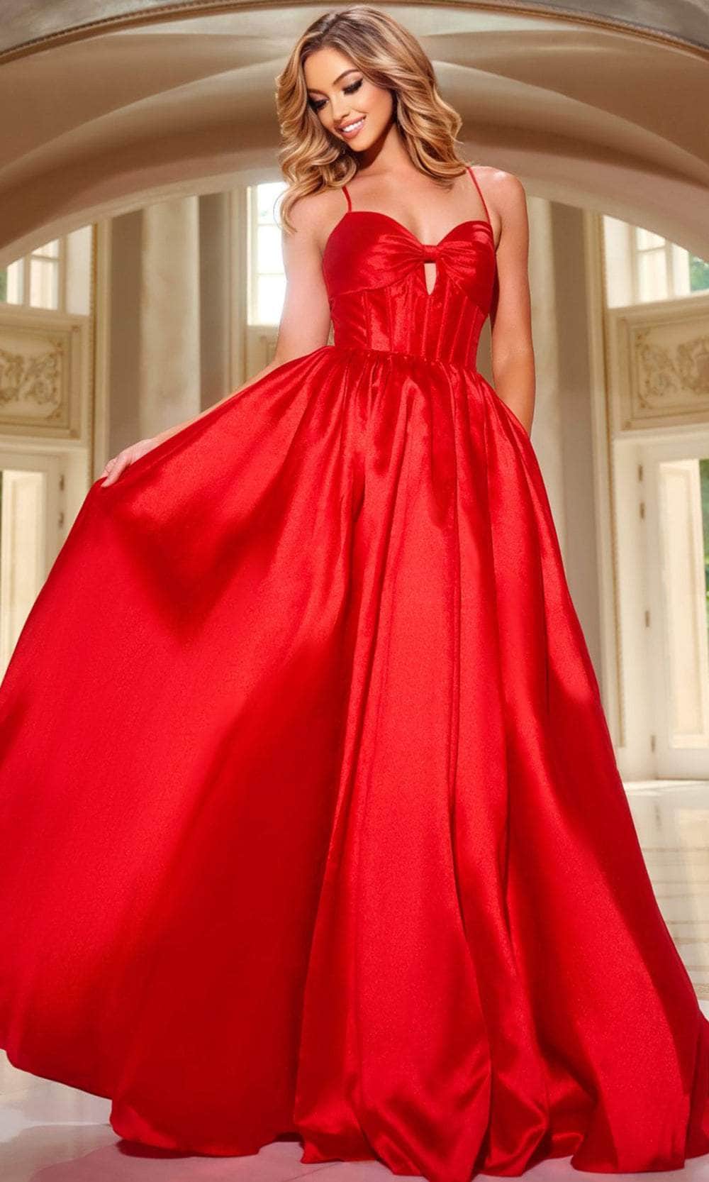 Jovani 43199 - Lace Up A-Line Prom Dress - designer prom dress at Silhouette Dresses