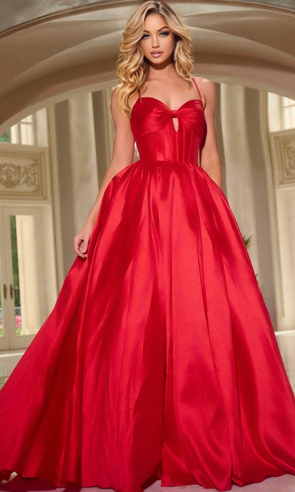 Jovani 43199 - Lace Up A-Line Prom Dress - back view