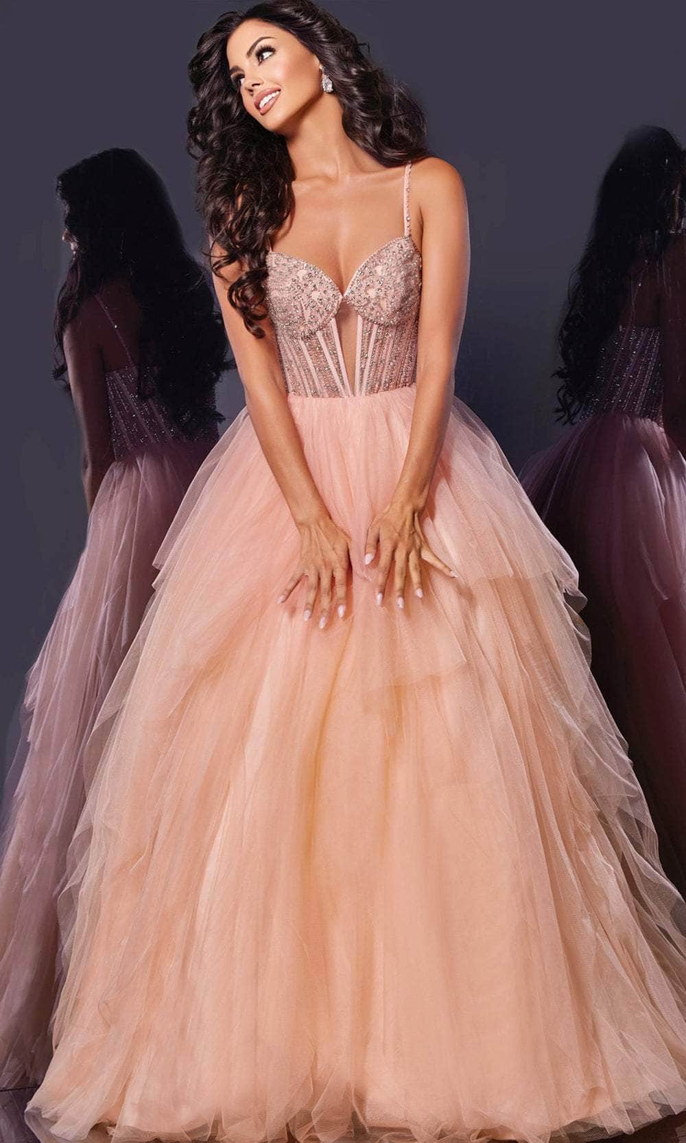 Jovani 43254 - Sweetheart Neck Corset Bodice Prom Gown - back view