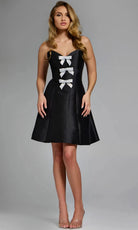 Jovani 43490 - Sweetheart Mini Dress with Rhinestone Bows - designer homecoming dress at Silhouette Dresses