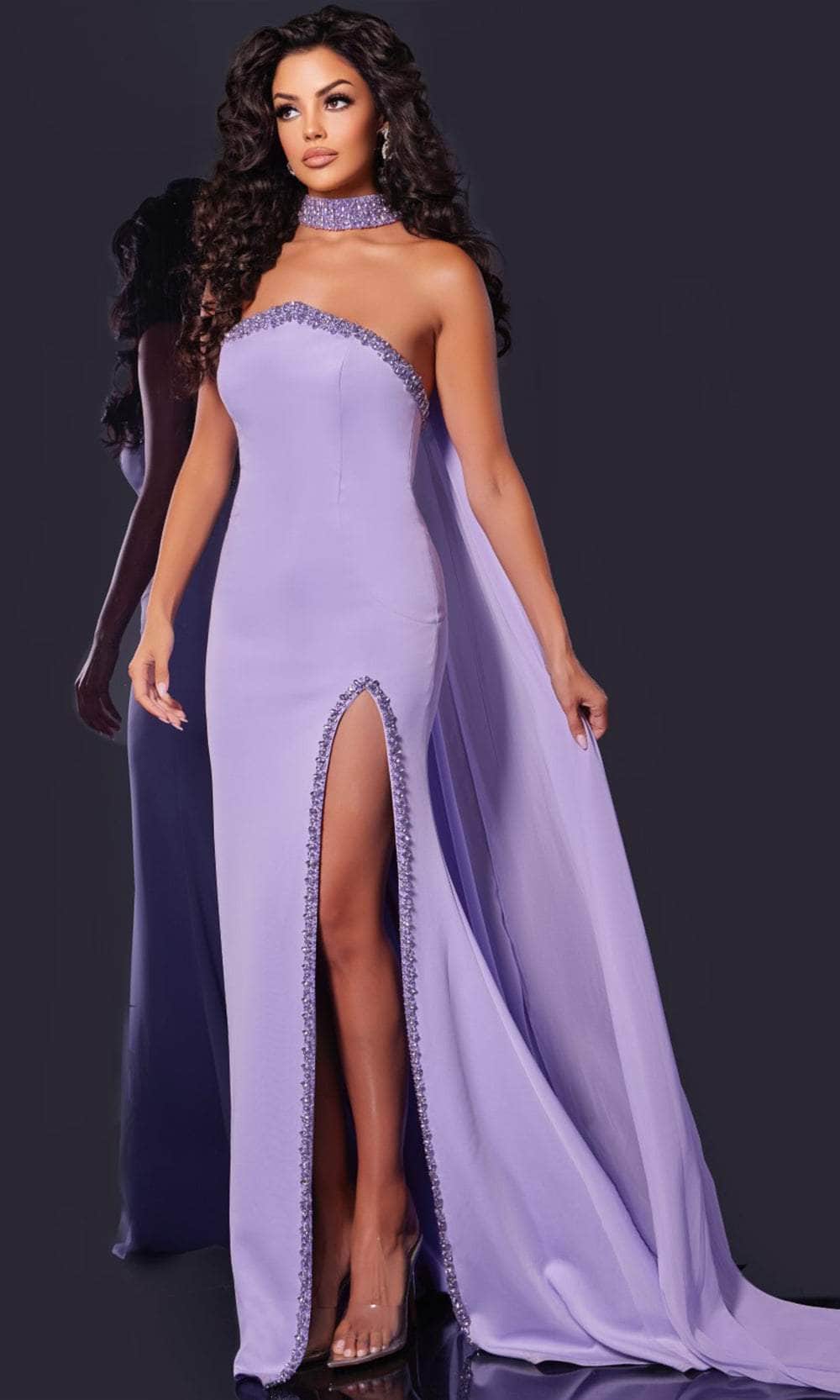 Jovani 43658 - Strapless Halter Satin Prom Gown - designer prom dress at Silhouette Dresses