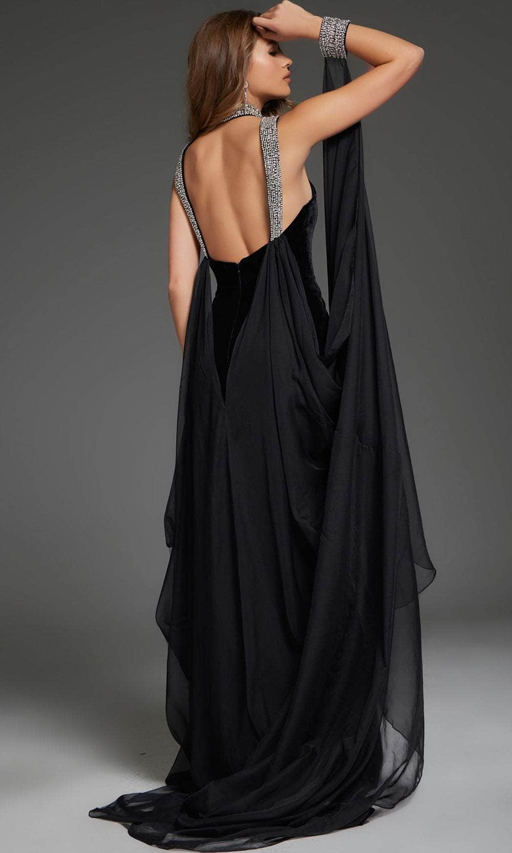 Jovani 43696 - Rhinestone Embellished Sleeveless Prom Gown - back view