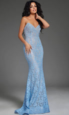 Jovani 43760 - Lace Mermaid Prom Dress - detail view