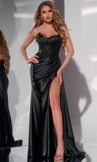 Jovani 43848 - Embroidered Prom Dress with Slit - designer prom dress at Silhouette Dresses