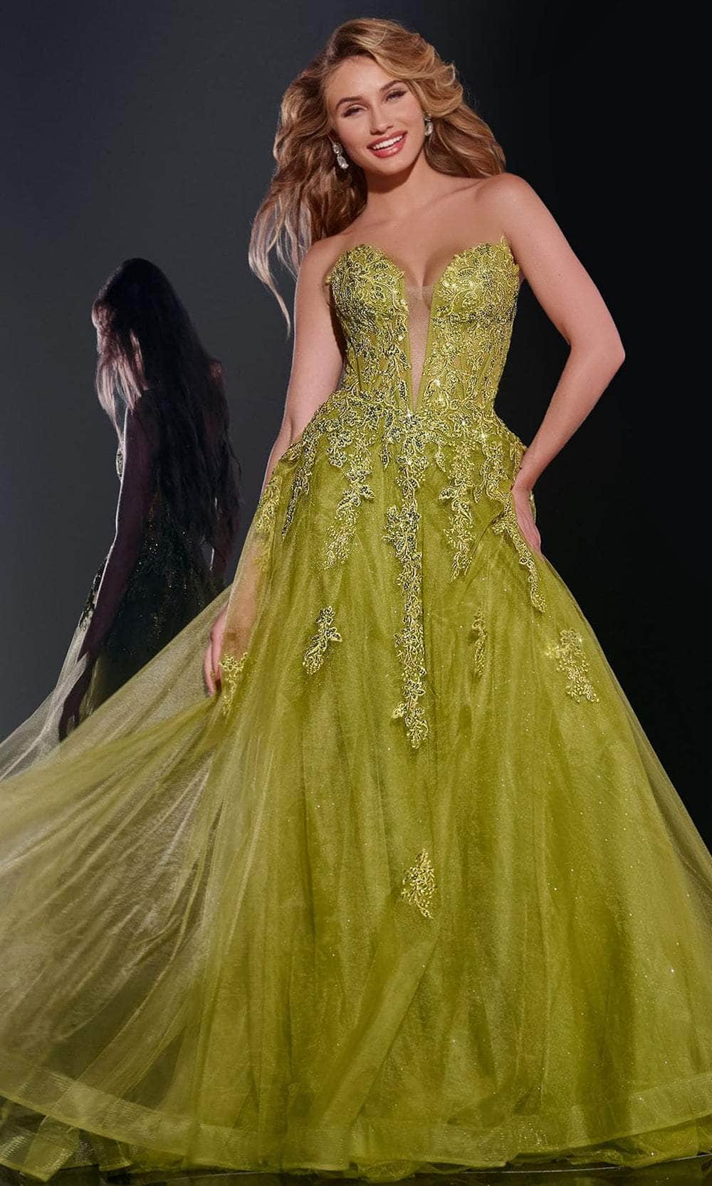 Jovani 43849 - Embroidered Tulle Prom Dress - designer prom dress at Silhouette Dresses