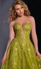 Jovani 43849 - Embroidered Tulle Prom Dress - back view
