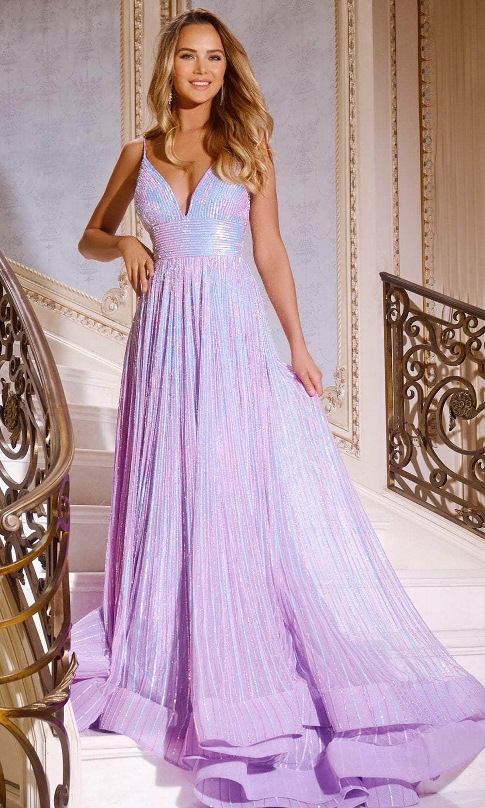 Jovani 43920 - V-Neck Empire Prom Dress - designer prom dress at Silhouette Dresses