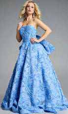 Jovani 44114 - Strapless Ballgown with 3D Texture - back view