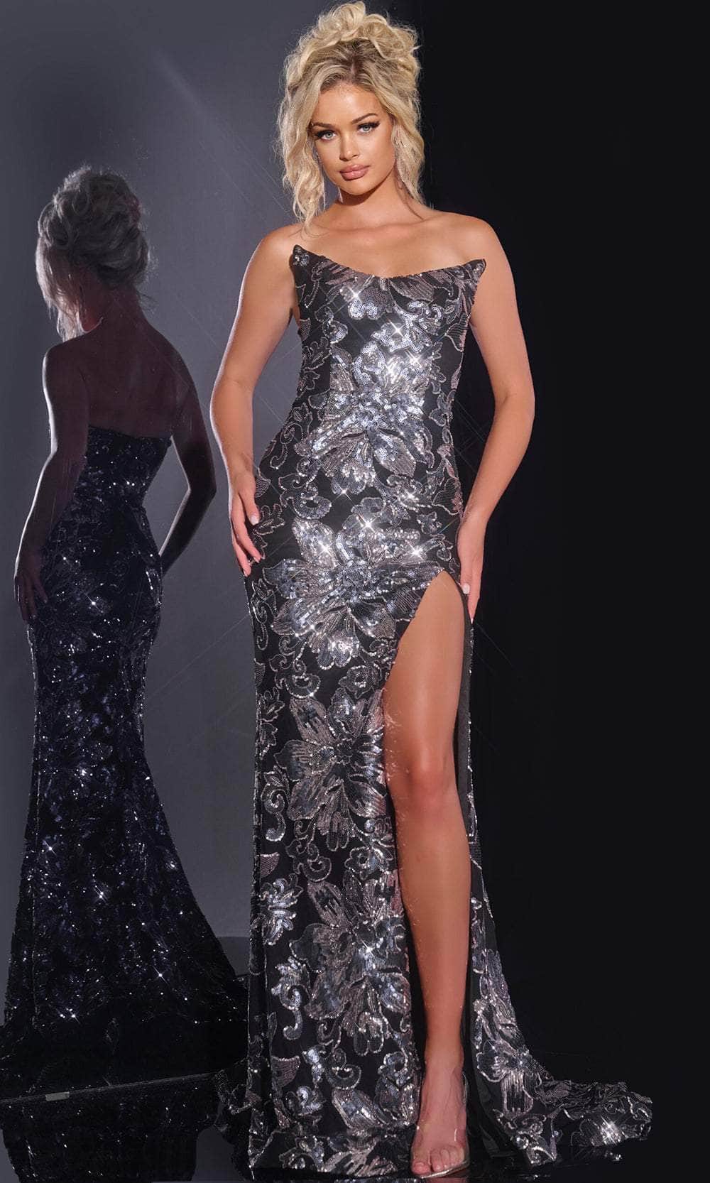 Jovani 44116 - Sequin Floral Prom Dress - designer prom dress at Silhouette Dresses