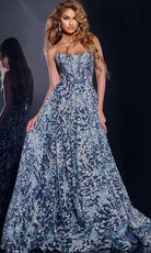 Jovani - Strapless Floral Prom Gown - designer ball gown at Silhouette Dresses